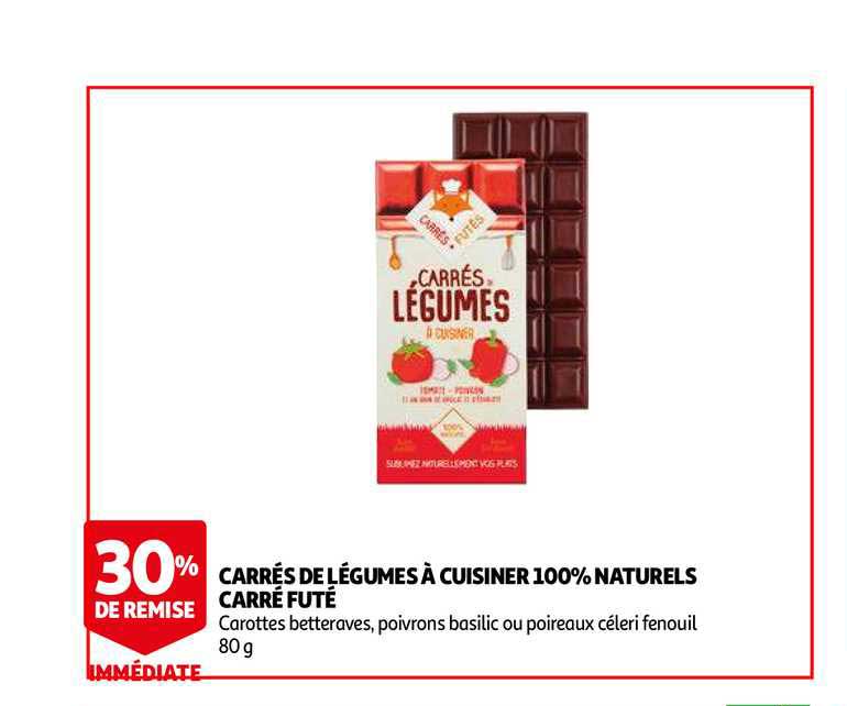 carrés de légumes à cuisiner 100% naturels carré futé