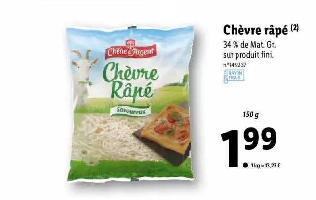 chèvre râpé chêne d'argent