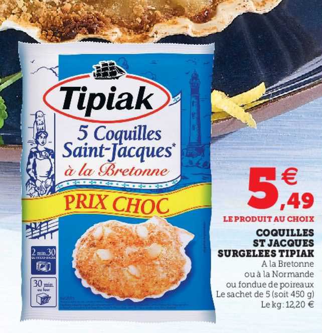 coquilles st jacques surgelées tipiak