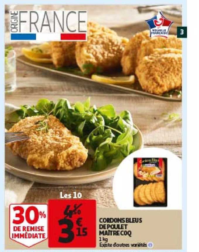 cordons bleus de poulet maître coq