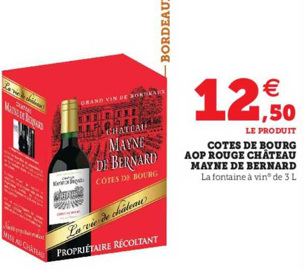 côtes de bourg aop rouge château mayne de bernard