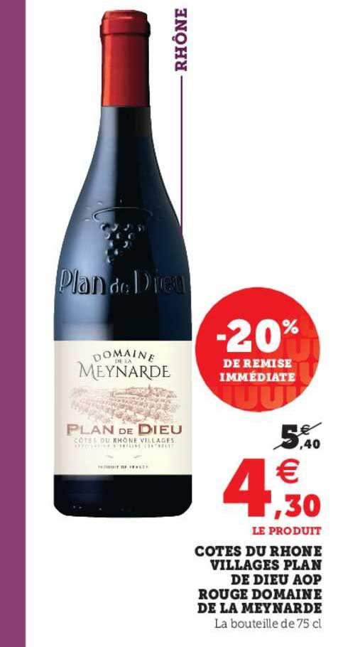 côtes du rhône villages plan de dieu aop rouge domaine de la meynarde