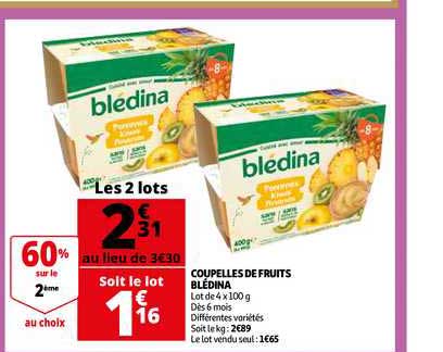 Coupelles De Fruits Blédina