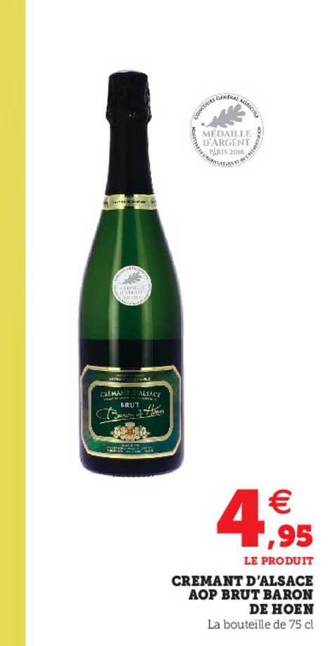 crémant d'alsace aop brut baron de hoen