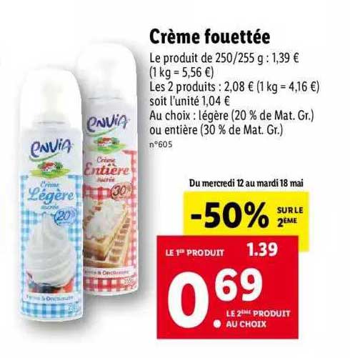 Crème Fouettée Envia