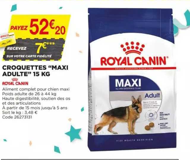 croquettes "maxi adulte" royal canin 15 kg