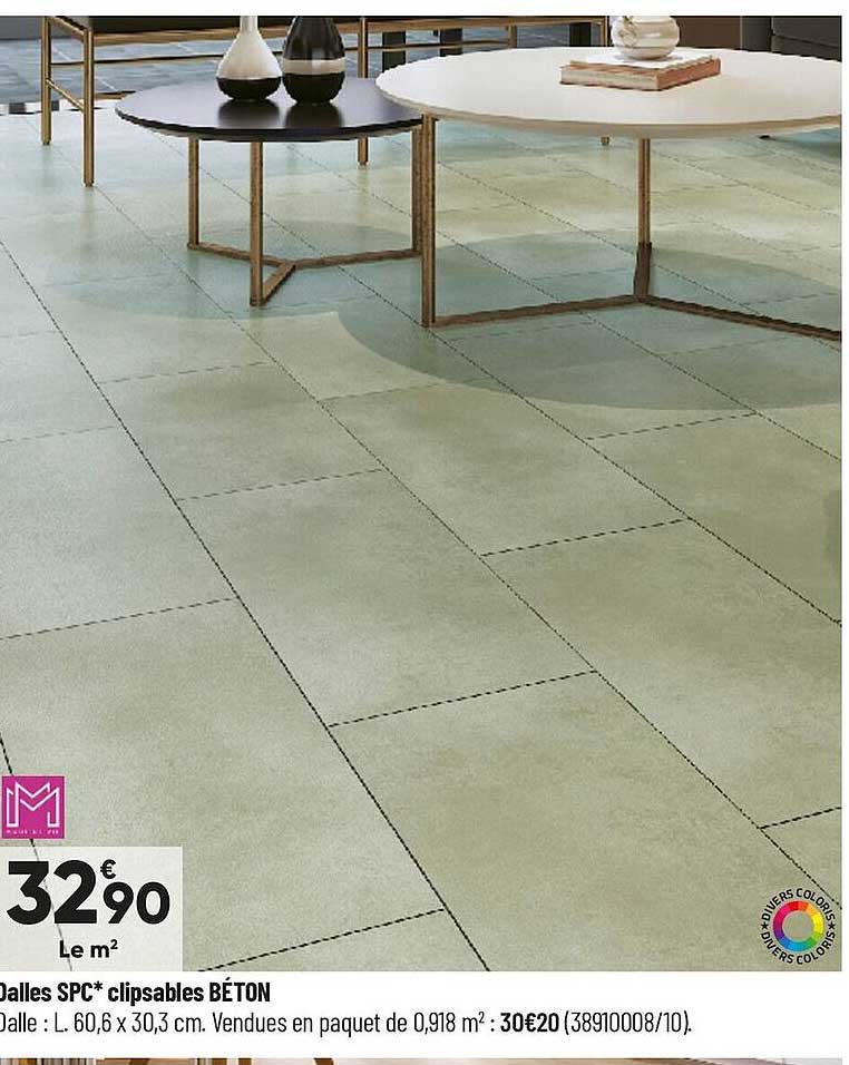 dalles spc clipsables béton