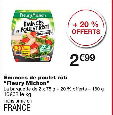émincés De Poulet Rôti "fleury Michon"