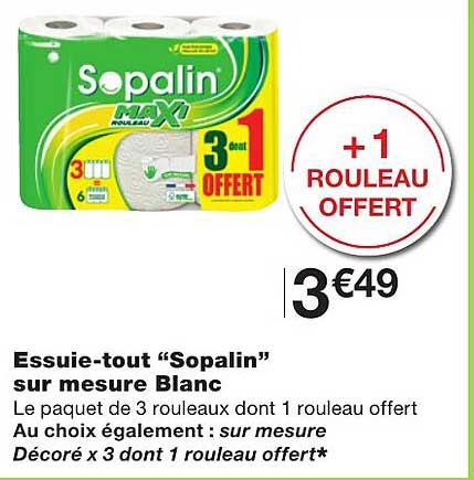 essuie-tout "sopalin" sur mesure blanc