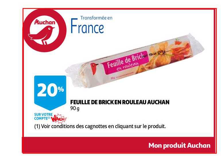 feuille de brick en rouleau auchan