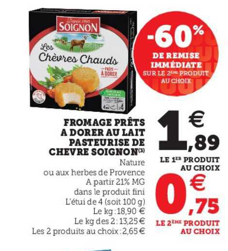 fromage prêts à dorer au lait pasteurisé de chèvre soignon