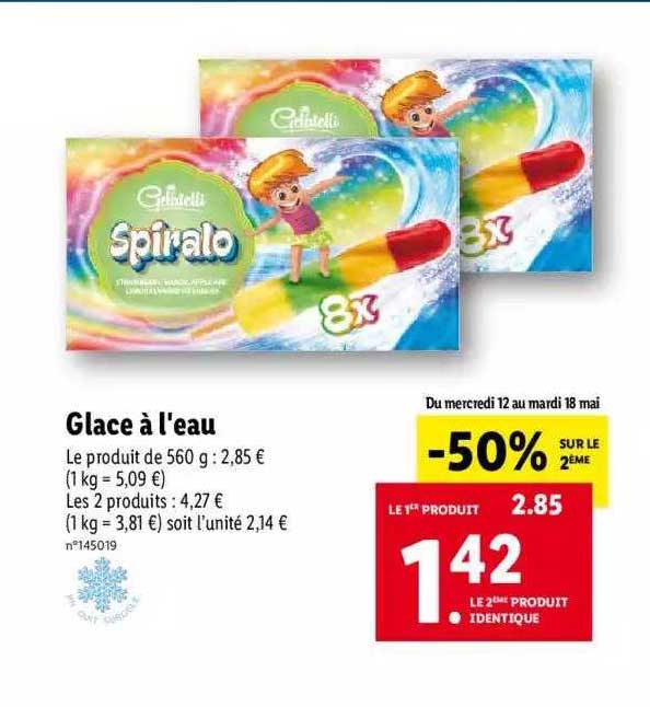 glace à l'eau gelatelli