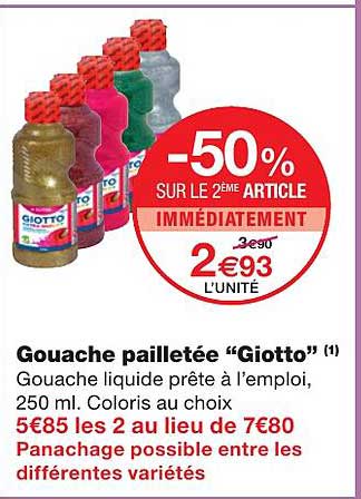 gouache pailletée "giotto"