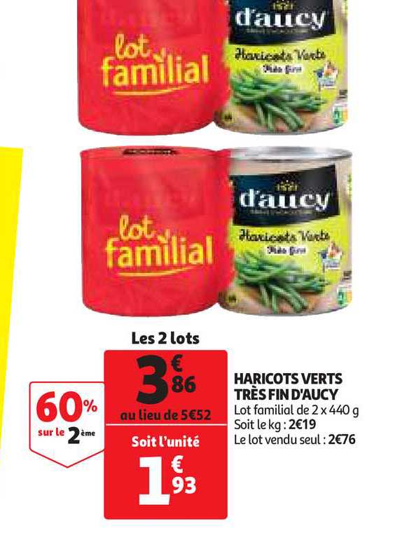 haricots verts très fin d'aucy