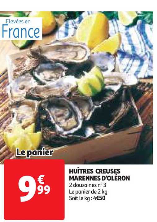 huîtres creuses marennes d'oléron