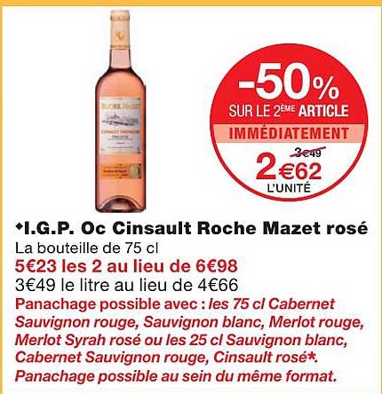 i.g.p. oc cinsault roche mazet rosé