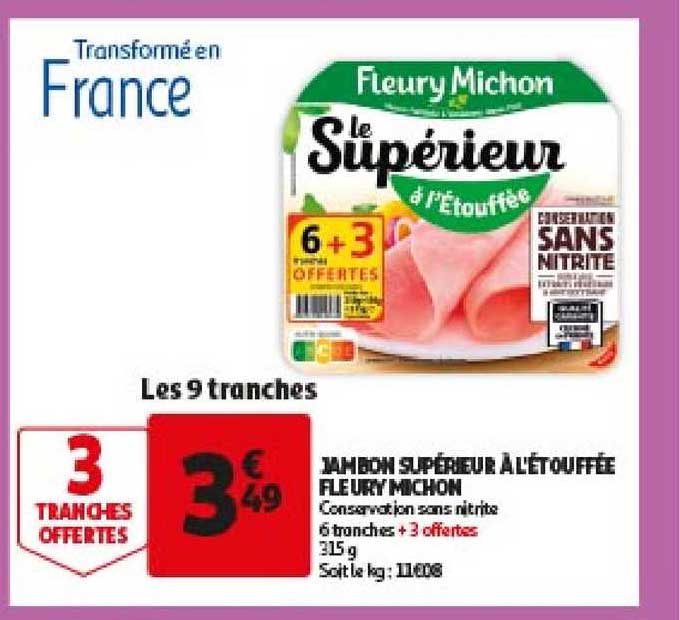 jambon supérieur à l'étouffée fleury michon