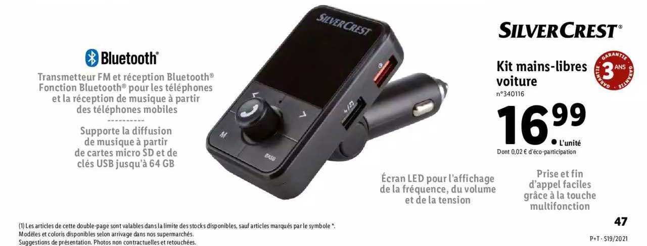 kit mains-libres voiture silver crest