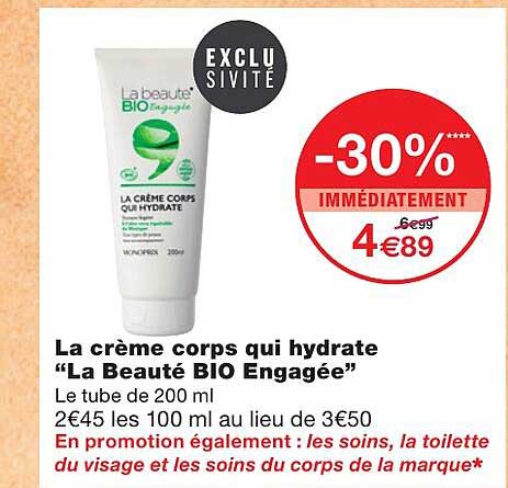 La Crème Corps Qui Hydrate "la Beauté Bio Engagée"