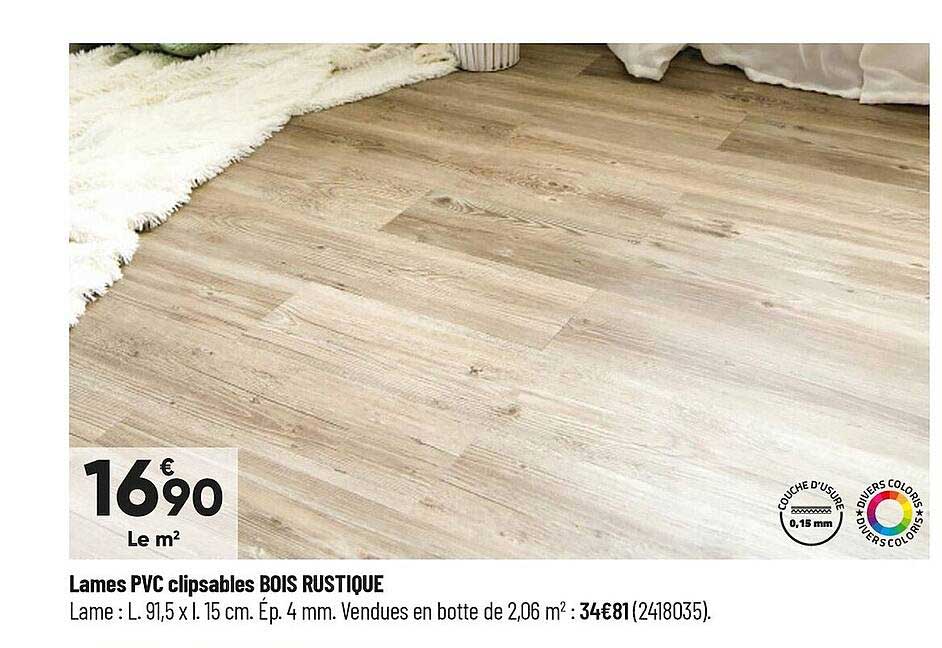 lames pvc clipsables bois rustique