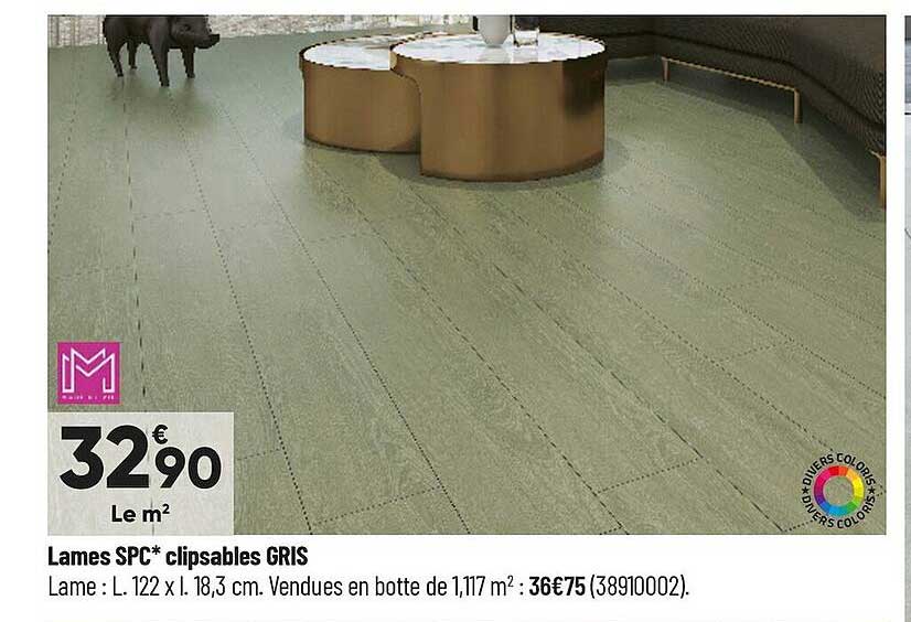 lames spc clipsables gris