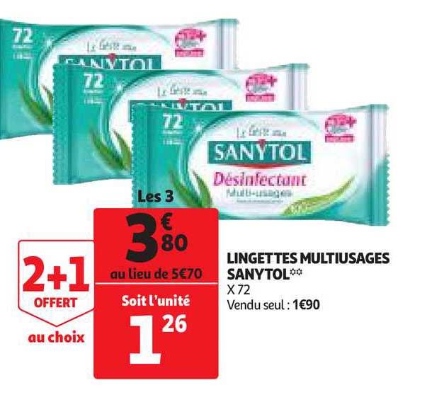 lingettes multiusages sanytol