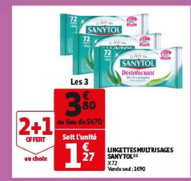 lingettes multiusages sanytol