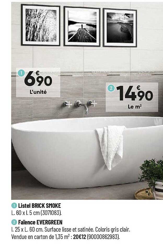 listel brick smoke, faïence evergreen