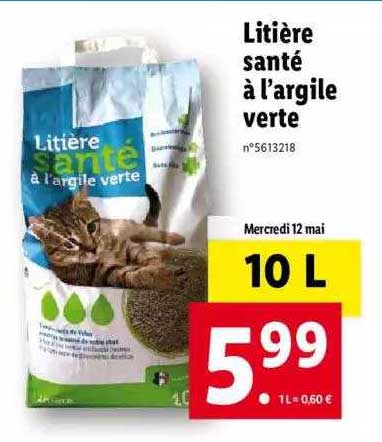 litière santé à l'argile verte