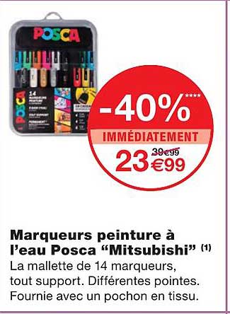 marqueurs peinture à l'eau posca "mitsubishi"