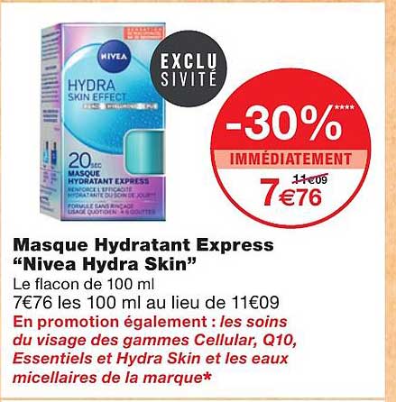 masque hydratant express "nivea hydra skin"