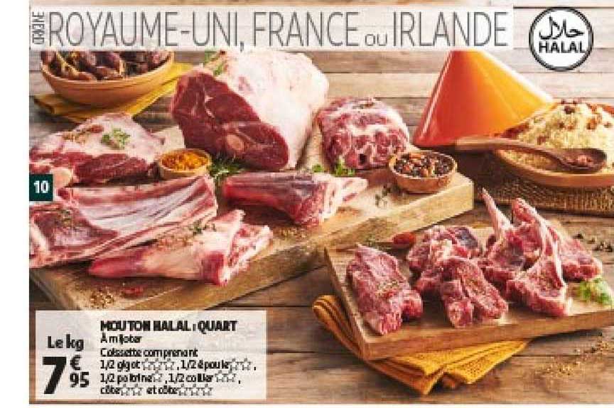 mouton halal, quart