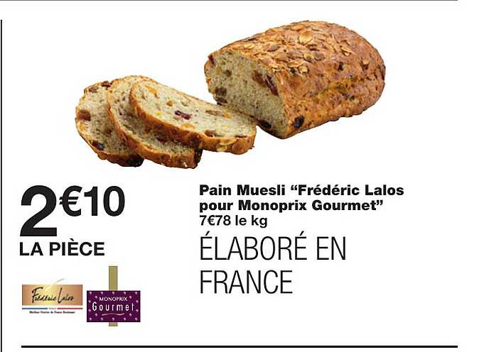 pain muesli "frédéric lalos pour monoprix gourmet"