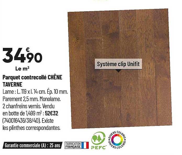 parquet contrecollé chêne taverne