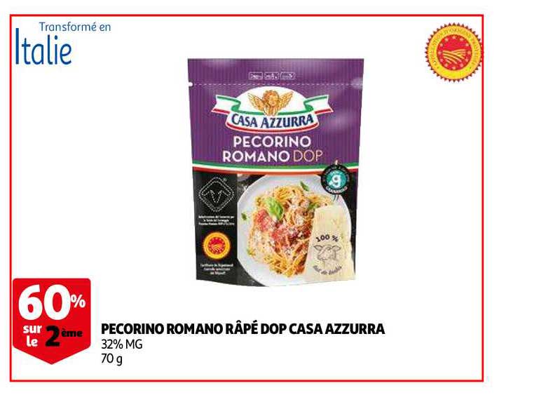 pecorino romano râpé dop casa azzurra
