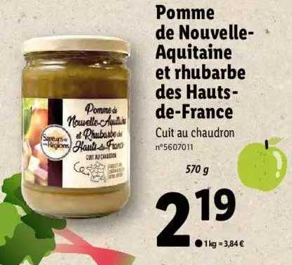 pomme de nouvelle-aquitaine et rhubarbe des hauts-de-france