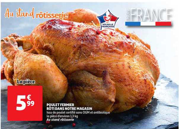 poulet fermier rôti dans notre magasin