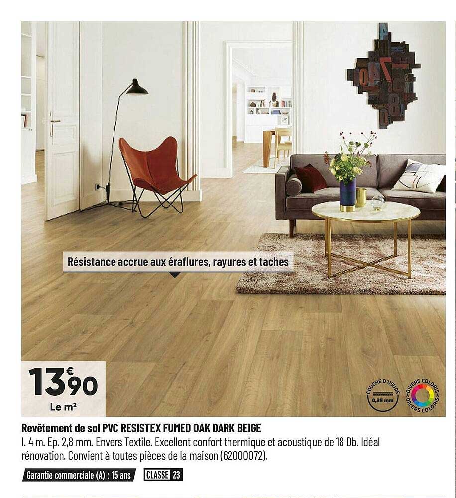 revêtement de sol resistex fumed oak dark beige