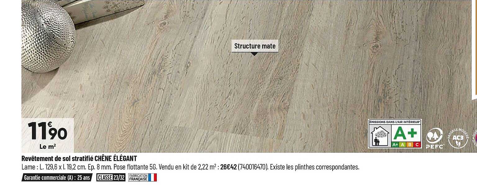 revêtement de sol stratifié chêne élégant