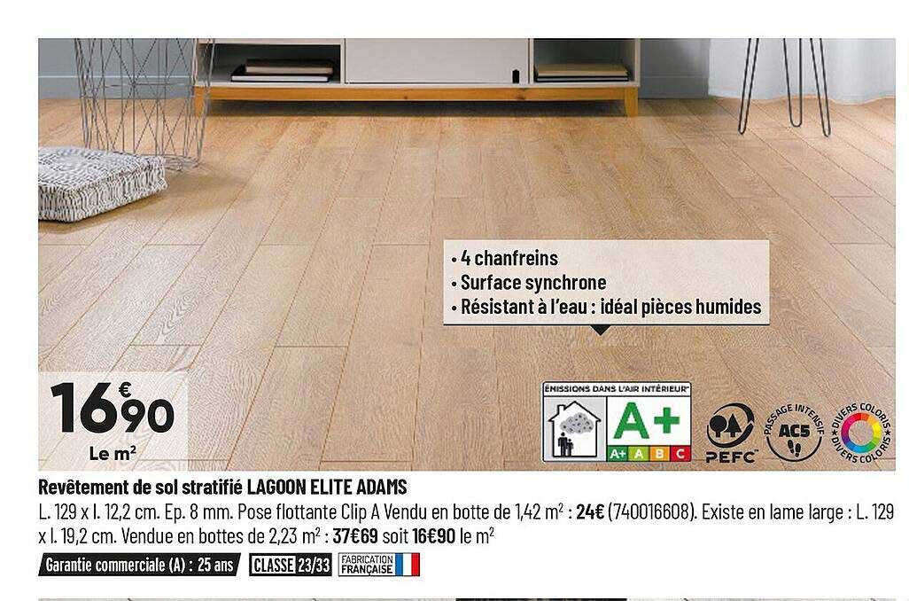revêtement de sol stratifié lagoon elite adams