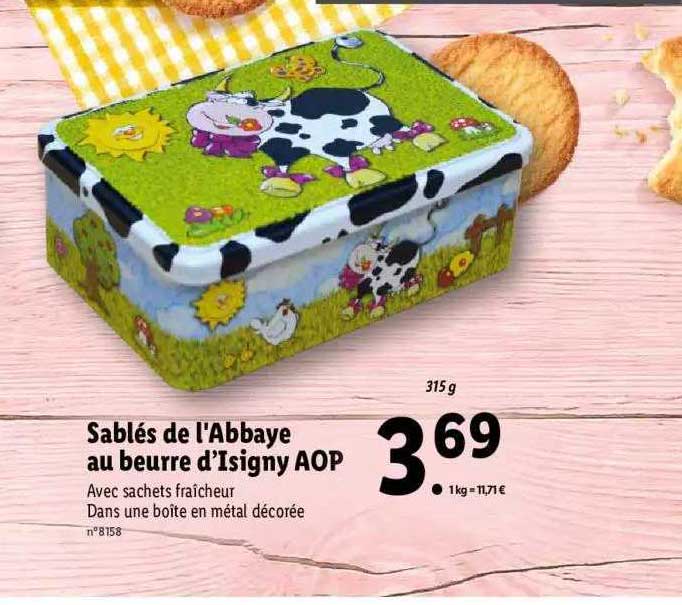 sablés de l'abbaye au beurre d'isigny aop