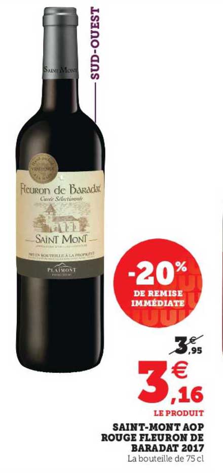 saint-mont aop rouge fleuron de baradat 2017