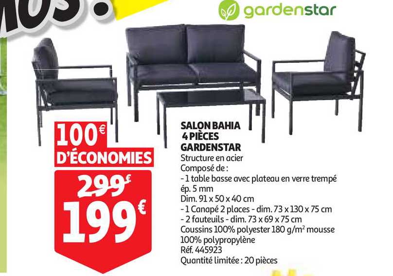 salon bahia 4 pièces gardenstar