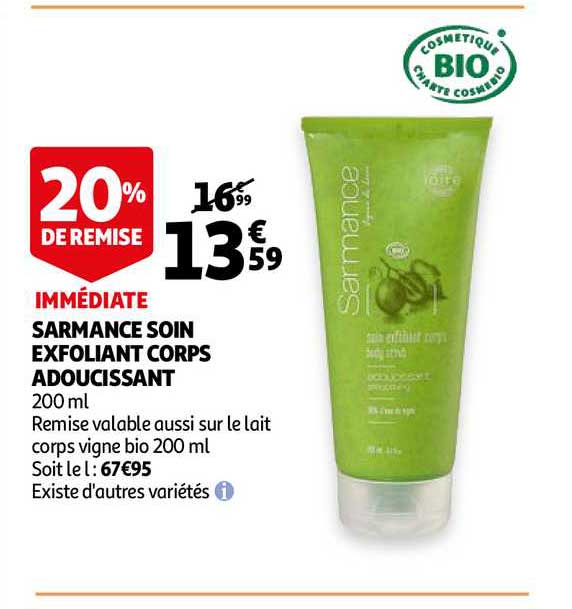 Sarmance Soin Exfoliant Corps Adoucissant