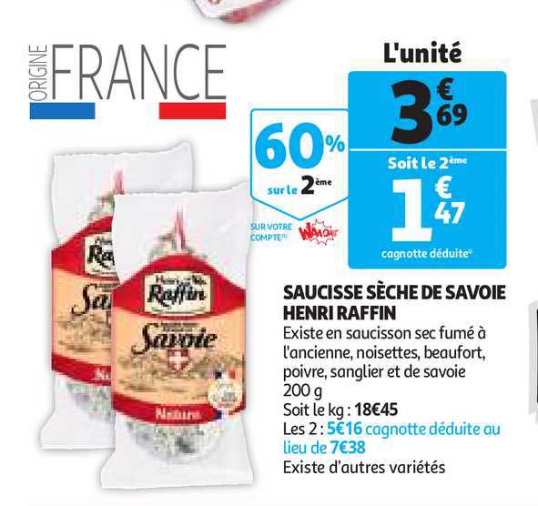 saucisse sèche de savoie henri raffin