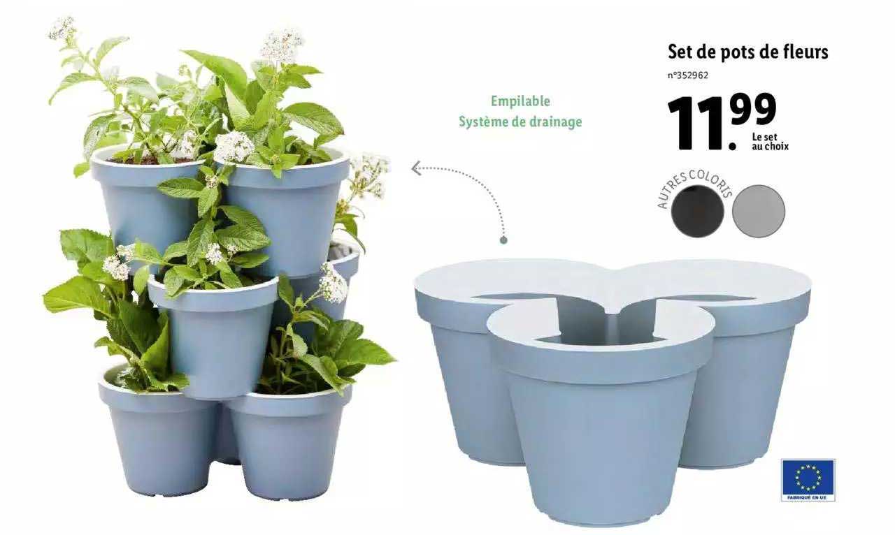 set de pots de fleurs