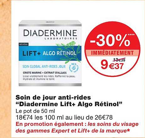 soin de jour anti-rides "diadermine lift+ algo rétinol"