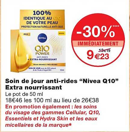 soin de jour anti-rides "nivea q10" extra nourrissant
