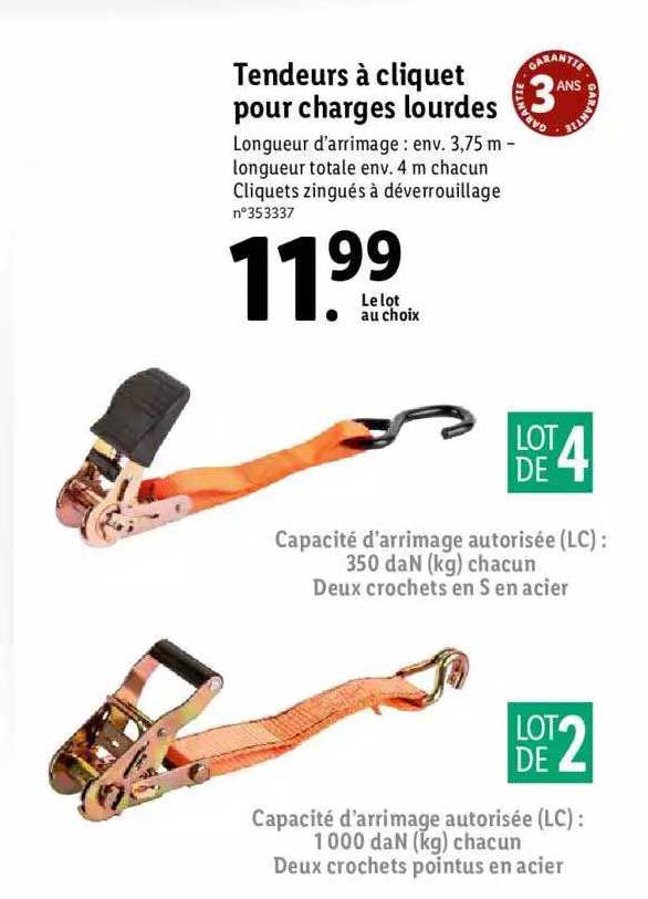 tendeurs à cliquet pour charges lourdes