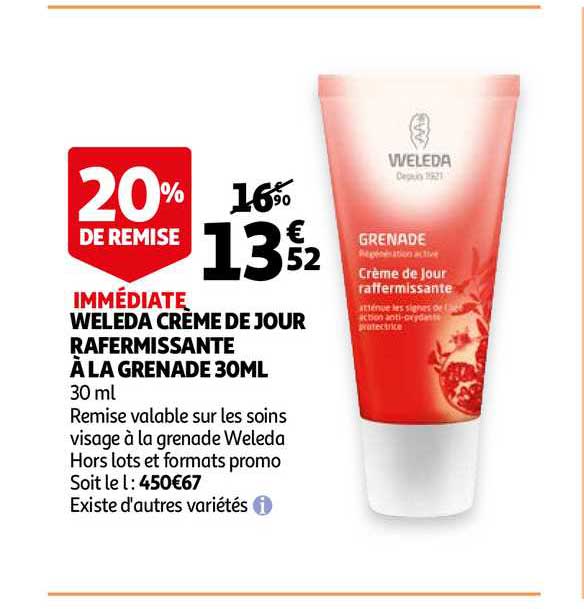 Weleda Crème De Jour Raffermissante à La Grenade 30ml